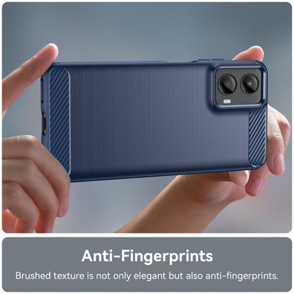 For Motorola Moto G 5G 2024 Carbon Fiber Brushed Texture TPU Phone Case(Blue) by buy2fix