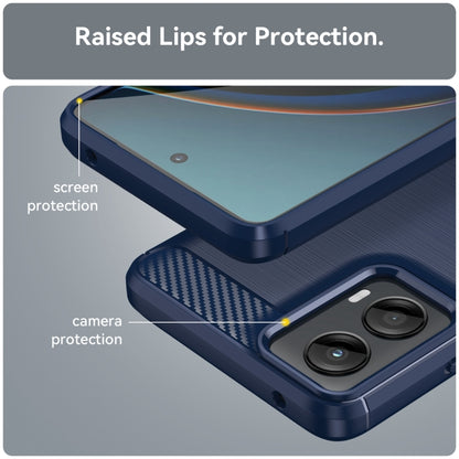 For Motorola Moto G 5G 2024 Carbon Fiber Brushed Texture TPU Phone Case(Blue) by buy2fix