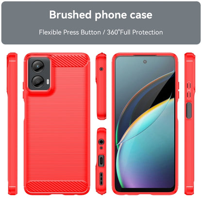 For Motorola Moto G 5G 2024 Carbon Fiber Brushed Texture TPU Phone Case(Red) by buy2fix