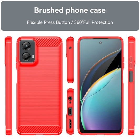 For Motorola Moto G 5G 2024 Carbon Fiber Brushed Texture TPU Phone Case(Red) by buy2fix