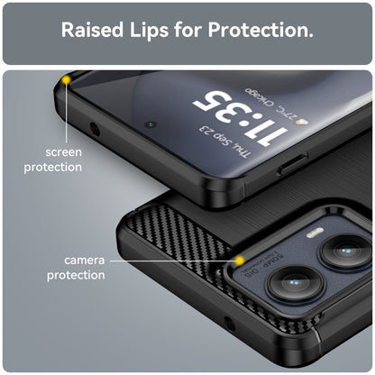 For Motorola Edge 2024 Carbon Fiber Brushed Texture TPU Phone Case(Black) by buy2fix