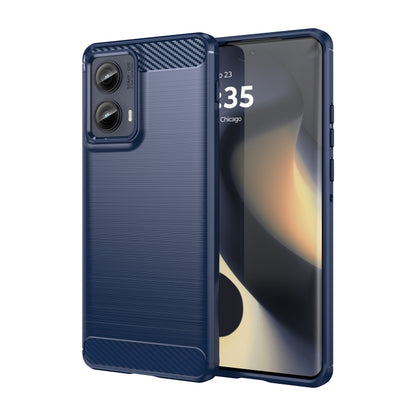 For Motorola Edge 2024 Carbon Fiber Brushed Texture TPU Phone Case(Blue) by buy2fix