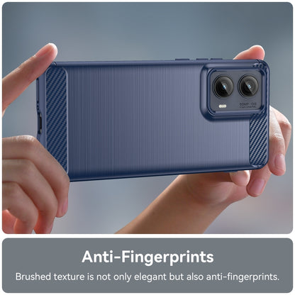 For Motorola Edge 2024 Carbon Fiber Brushed Texture TPU Phone Case(Blue) by buy2fix
