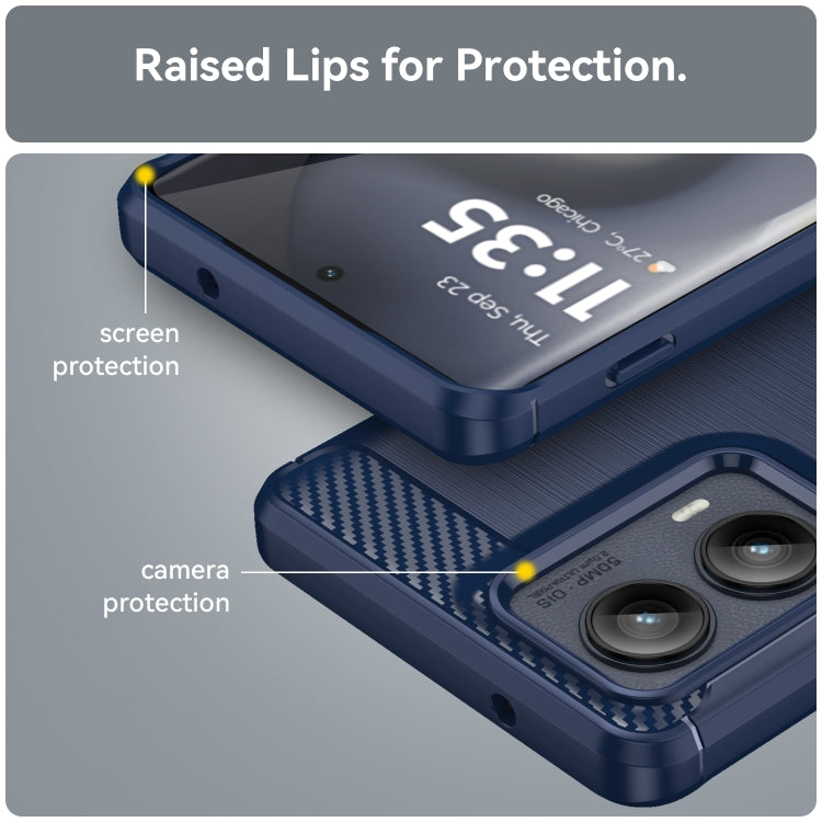 For Motorola Edge 2024 Carbon Fiber Brushed Texture TPU Phone Case(Blue) by buy2fix