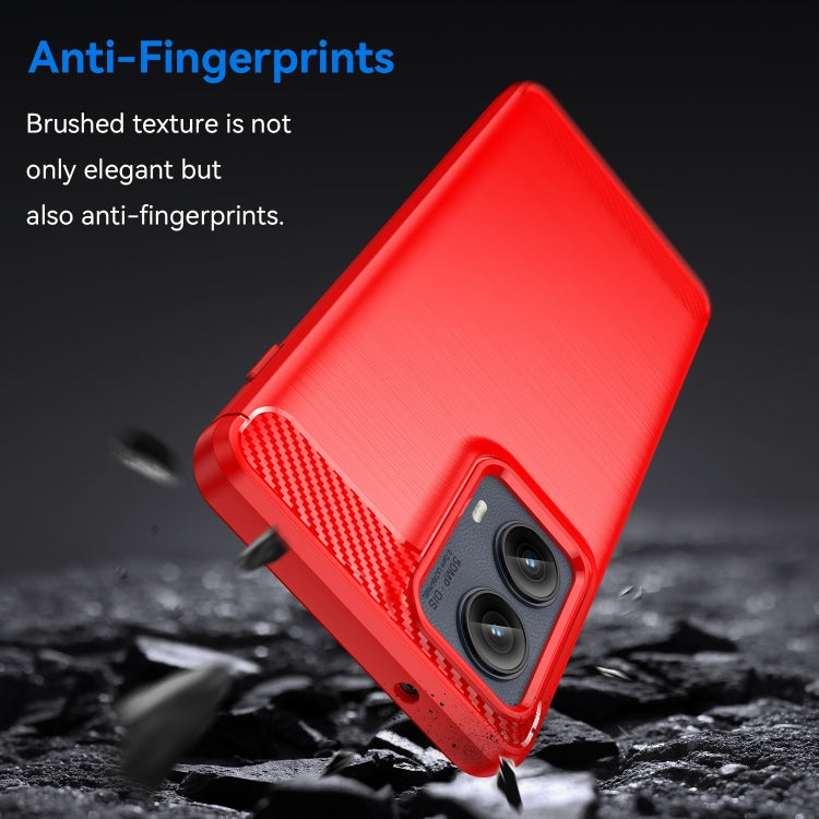 For Motorola Edge 2024 Carbon Fiber Brushed Texture TPU Phone Case(Red) by buy2fix