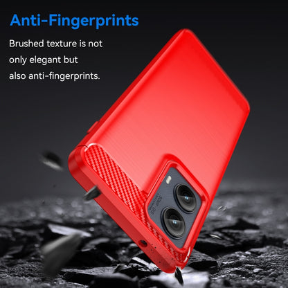 For Motorola Edge 2024 Carbon Fiber Brushed Texture TPU Phone Case(Red) by buy2fix