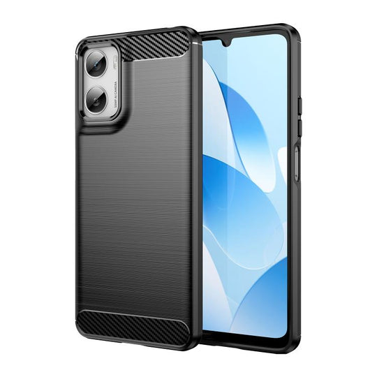 For Motorola Moto G06 Power 4G Carbon Fiber Brushed Texture TPU Phone Case(Black)