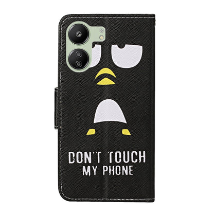 For Xiaomi Redmi 13C Colored Drawing Pattern Leather Phone Case(Penguin) by buy2fix