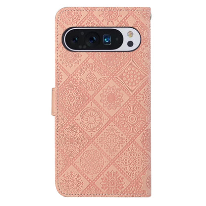For Google Pixel 9 Pro XL Ethnic Style Embossed Pattern Leather Phone Case(Pink) by buy2fix