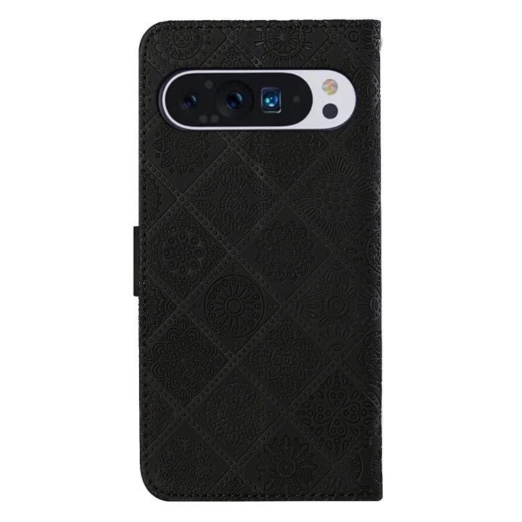 For Google Pixel 9 Pro XL Ethnic Style Embossed Pattern Leather Phone Case(Black) by buy2fix