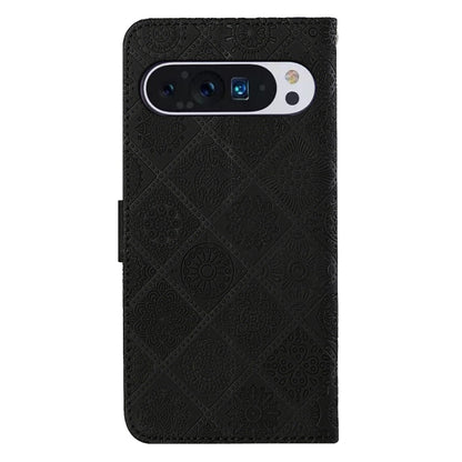For Google Pixel 9 Pro XL Ethnic Style Embossed Pattern Leather Phone Case(Black) by buy2fix