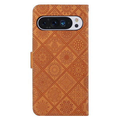 For Google Pixel 9 / 9 Pro Ethnic Style Embossed Pattern Leather Phone Case(Brown) by buy2fix
