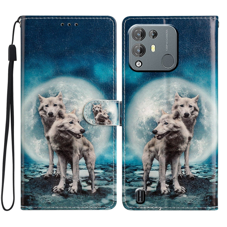 For Blackview A55 Pro Colored Drawing Leather Phone Case(Twin Wolves) - More Brand by buy2fix | Online Shopping UK | buy2fix