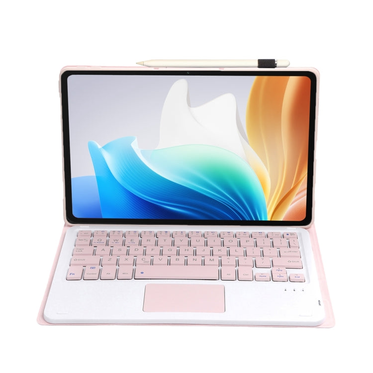 For OnePlus Pad Go / OPPO Pad Air2 / Neo OP14-A TPU Ultra-thin Detachable Bluetooth Keyboard Leather Case with Touchpad(Pink) - OPPO Keyboard by buy2fix | Online Shopping UK | buy2fix
