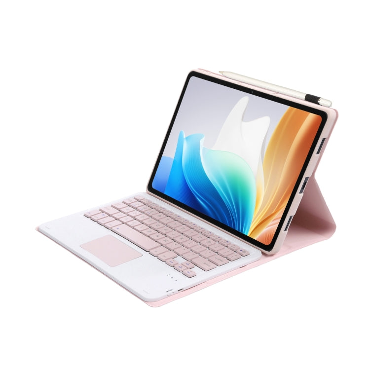 For OnePlus Pad Go / OPPO Pad Air2 / Neo OP14-A TPU Ultra-thin Detachable Bluetooth Keyboard Leather Case with Touchpad(Pink) - OPPO Keyboard by buy2fix | Online Shopping UK | buy2fix