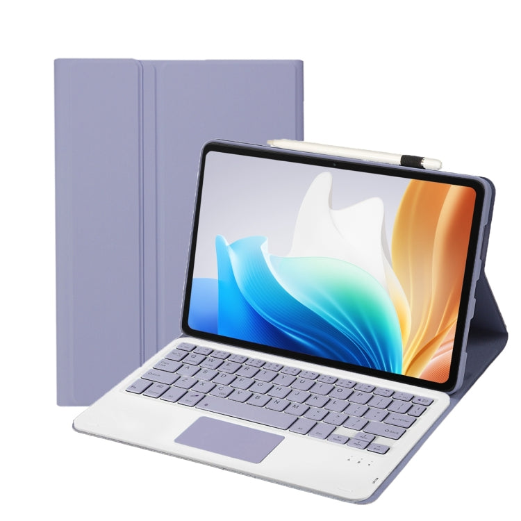 For OnePlus Pad Go / OPPO Pad Air2 / Neo OP14-A TPU Ultra-thin Detachable Bluetooth Keyboard Leather Case with Touchpad(Purple) - OPPO Keyboard by buy2fix | Online Shopping UK | buy2fix