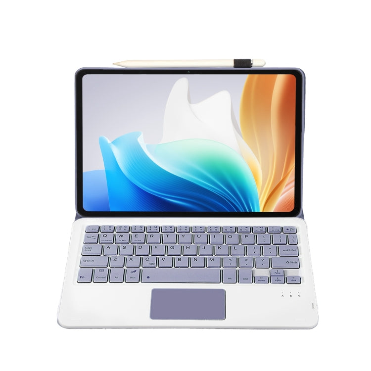 For OnePlus Pad Go / OPPO Pad Air2 / Neo OP14-A TPU Ultra-thin Detachable Bluetooth Keyboard Leather Case with Touchpad(Purple) - OPPO Keyboard by buy2fix | Online Shopping UK | buy2fix