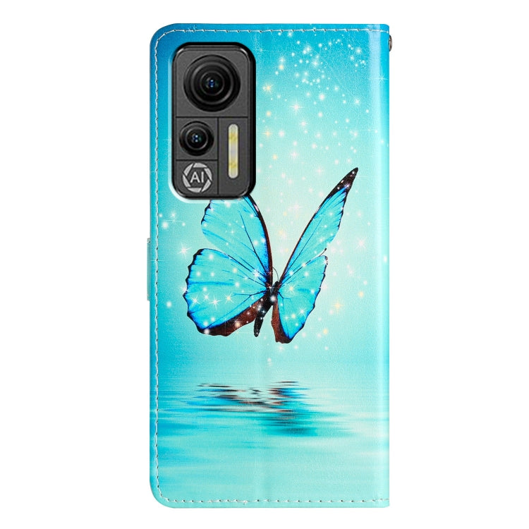 For Ulefone Note 14 Colored Drawing Leather Phone Case(Blue Butterfly) by buy2fix