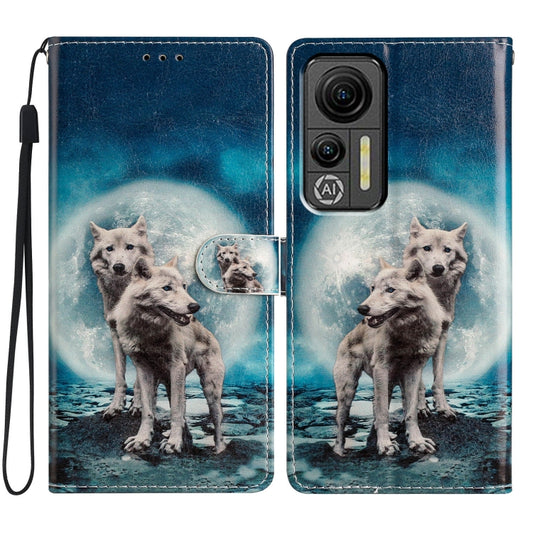 For Ulefone Note 14 Colored Drawing Leather Phone Case(Twin Wolves) by buy2fix