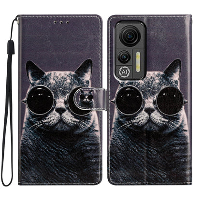 For Ulefone Note 14 Colored Drawing Leather Phone Case(Sunglasses Cat) by buy2fix