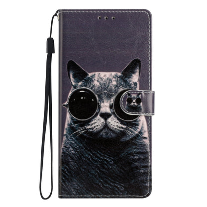 For Ulefone Note 14 Colored Drawing Leather Phone Case(Sunglasses Cat) by buy2fix