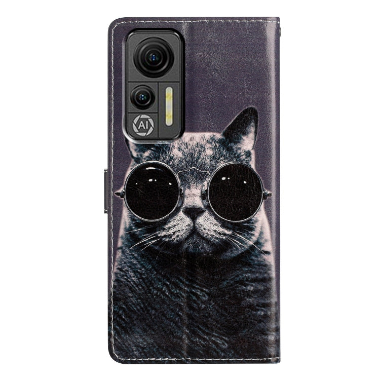 For Ulefone Note 14 Colored Drawing Leather Phone Case(Sunglasses Cat) by buy2fix