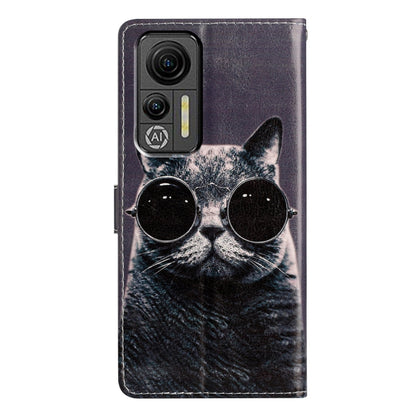 For Ulefone Note 14 Colored Drawing Leather Phone Case(Sunglasses Cat) by buy2fix