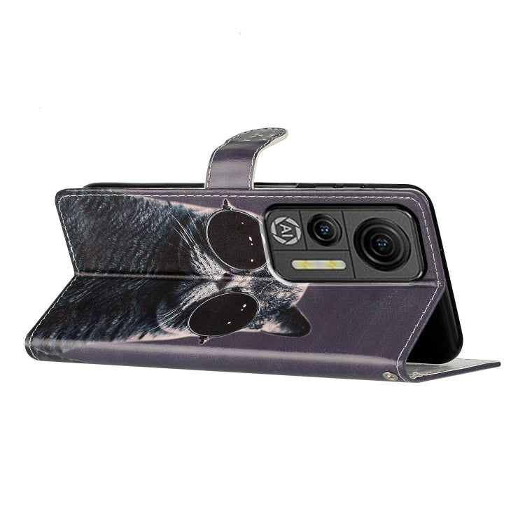 For Ulefone Note 14 Colored Drawing Leather Phone Case(Sunglasses Cat) by buy2fix