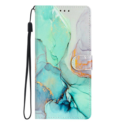 For Ulefone Note 14 Colored Drawing Leather Phone Case(Green Marble) by buy2fix