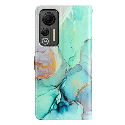 For Ulefone Note 14 Colored Drawing Leather Phone Case(Green Marble) by buy2fix