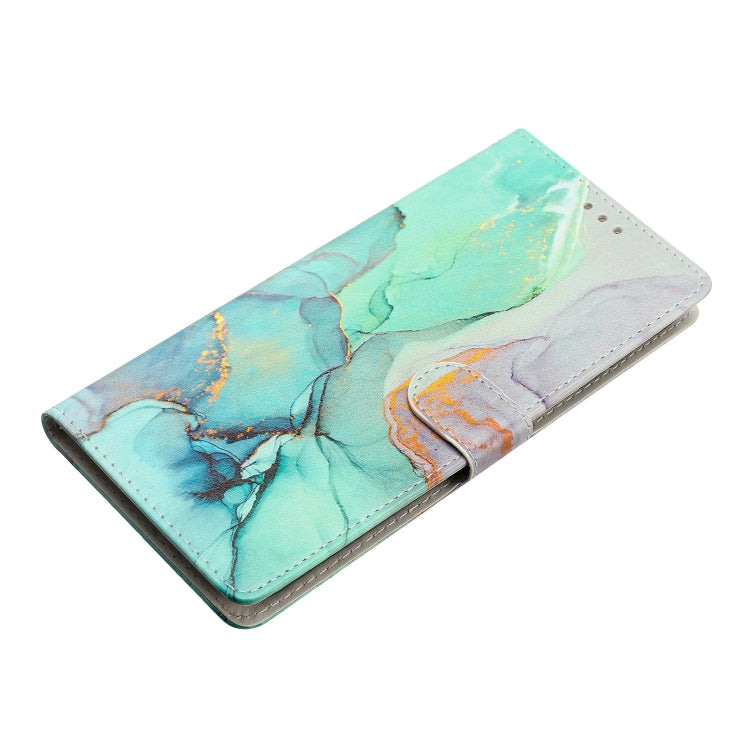 For Ulefone Note 14 Colored Drawing Leather Phone Case(Green Marble) by buy2fix