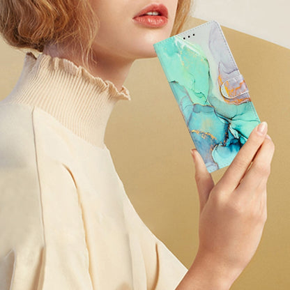 For Ulefone Note 14 Colored Drawing Leather Phone Case(Green Marble) by buy2fix