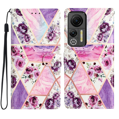 For Ulefone Note 14 Colored Drawing Leather Phone Case(Purple Marble) by buy2fix