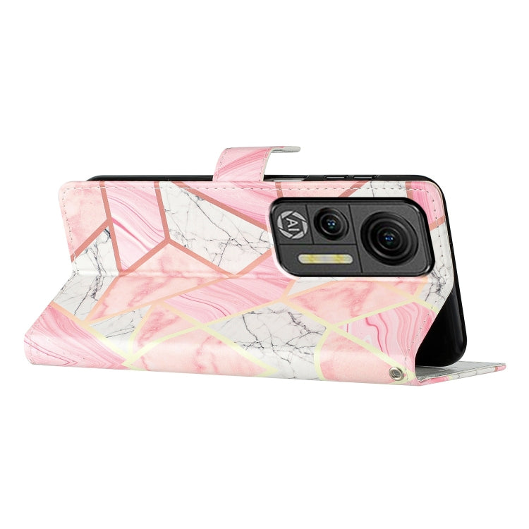 For Ulefone Note 14 Colored Drawing Leather Phone Case(Pink Marble) by buy2fix