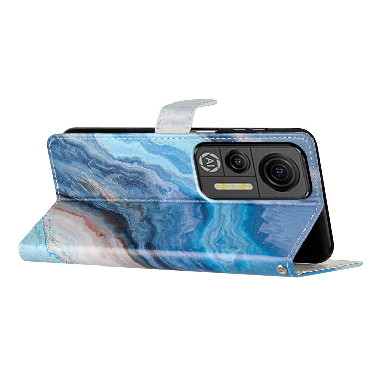 For Ulefone Note 14 Colored Drawing Leather Phone Case(Blue Marble) by buy2fix
