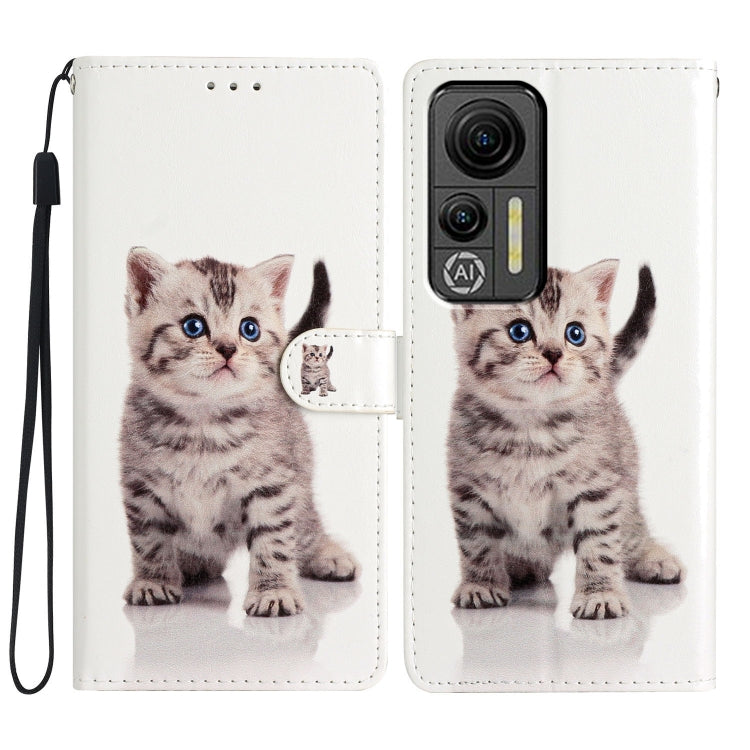 For Ulefone Note 14 Colored Drawing Leather Phone Case(Little Tabby Cat) by buy2fix