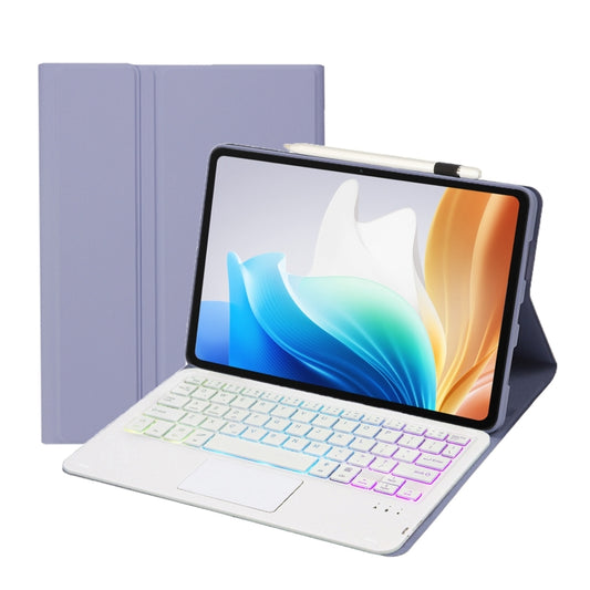 For OnePlus Pad Go / OPPO Pad Air2 / Neo OP14-AS TPU Ultra-thin Detachable Backlight Bluetooth Keyboard Leather Case with Touchpad(Purple) - OPPO Keyboard by buy2fix | Online Shopping UK | buy2fix