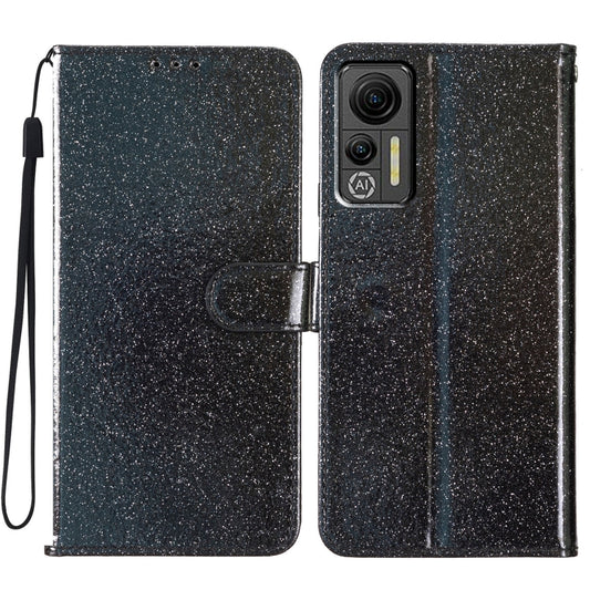 For Ulefone Note 14 Glitter Powder Flip Leather Phone Case(Black) by buy2fix