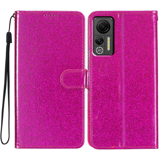 For Ulefone Note 14 Glitter Powder Flip Leather Phone Case(Rose Red) by buy2fix
