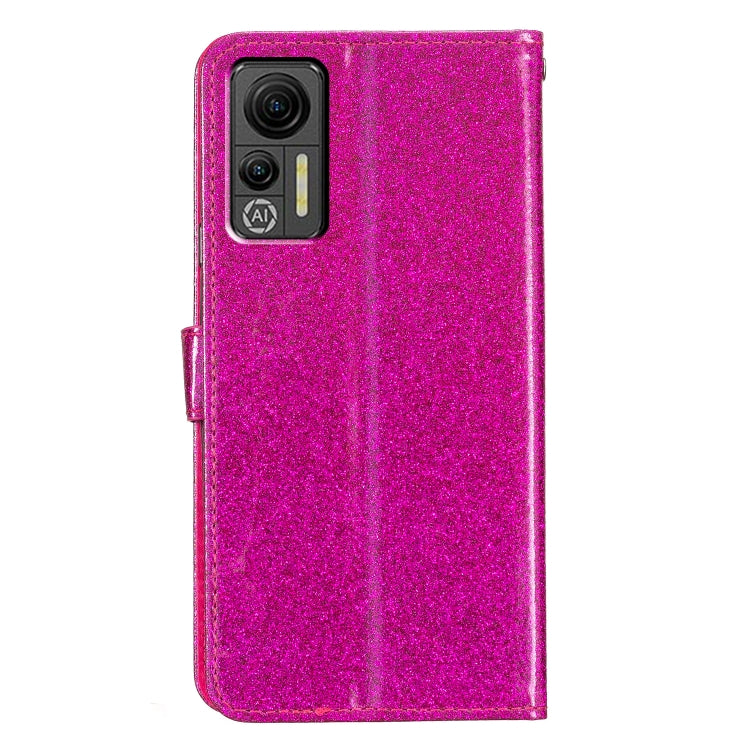 For Ulefone Note 14 Glitter Powder Flip Leather Phone Case(Rose Red) by buy2fix