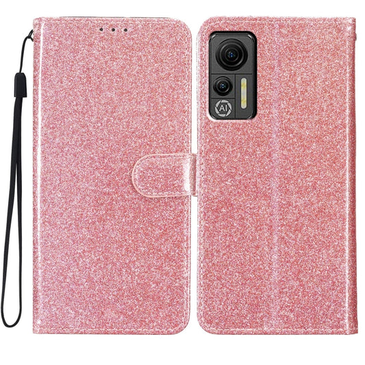 For Ulefone Note 14 Glitter Powder Flip Leather Phone Case(Rose Gold) by buy2fix
