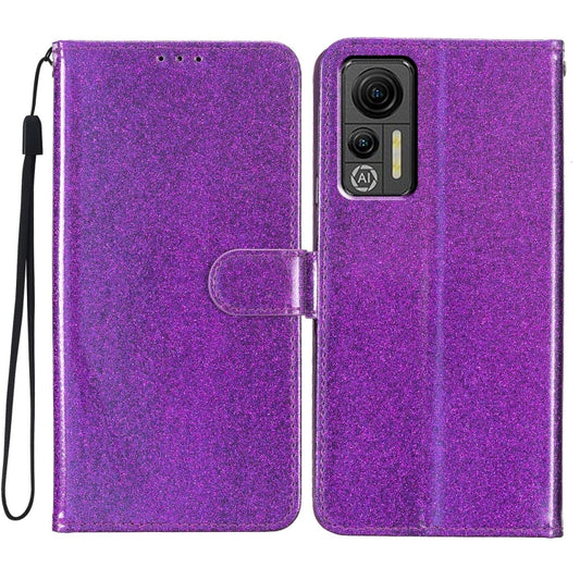For Ulefone Note 14 Glitter Powder Flip Leather Phone Case(Purple) by buy2fix