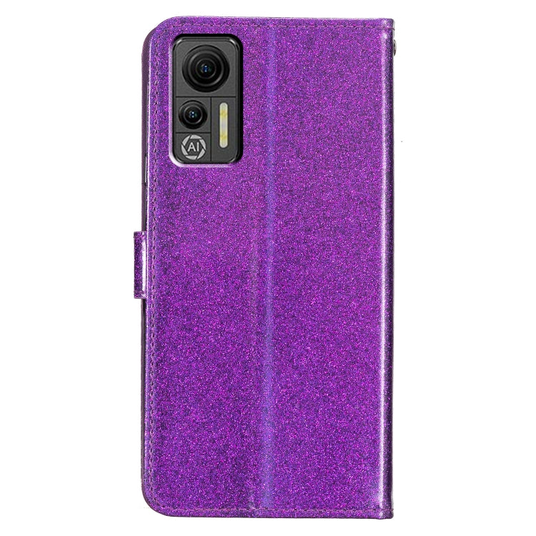 For Ulefone Note 14 Glitter Powder Flip Leather Phone Case(Purple) by buy2fix