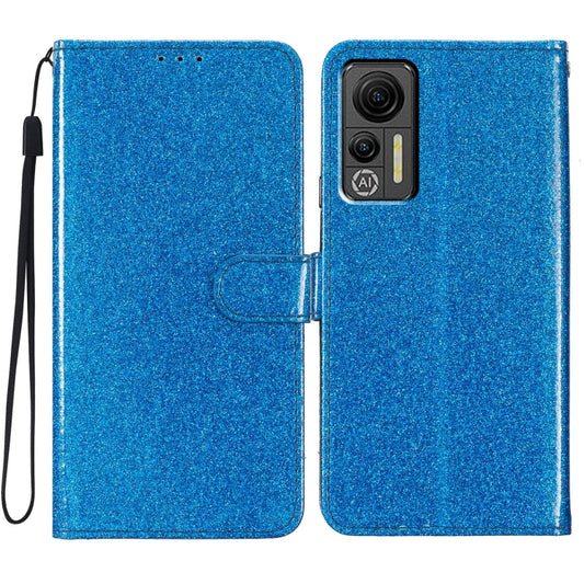For Ulefone Note 14 Glitter Powder Flip Leather Phone Case(Blue) by buy2fix