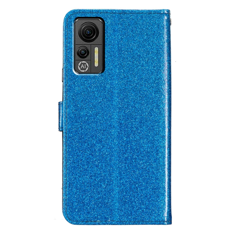 For Ulefone Note 14 Glitter Powder Flip Leather Phone Case(Blue) by buy2fix