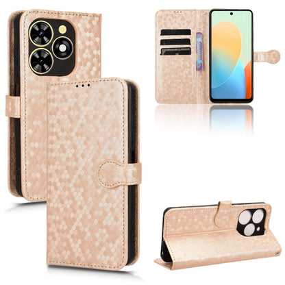 For Tecno Spark Go 2024 / Spark 20C Honeycomb Dot Texture Leather Phone Case(Gold) by buy2fix