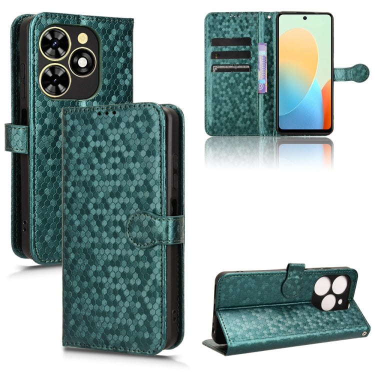 For Tecno Spark Go 2024 / Spark 20C Honeycomb Dot Texture Leather Phone Case(Green) by buy2fix