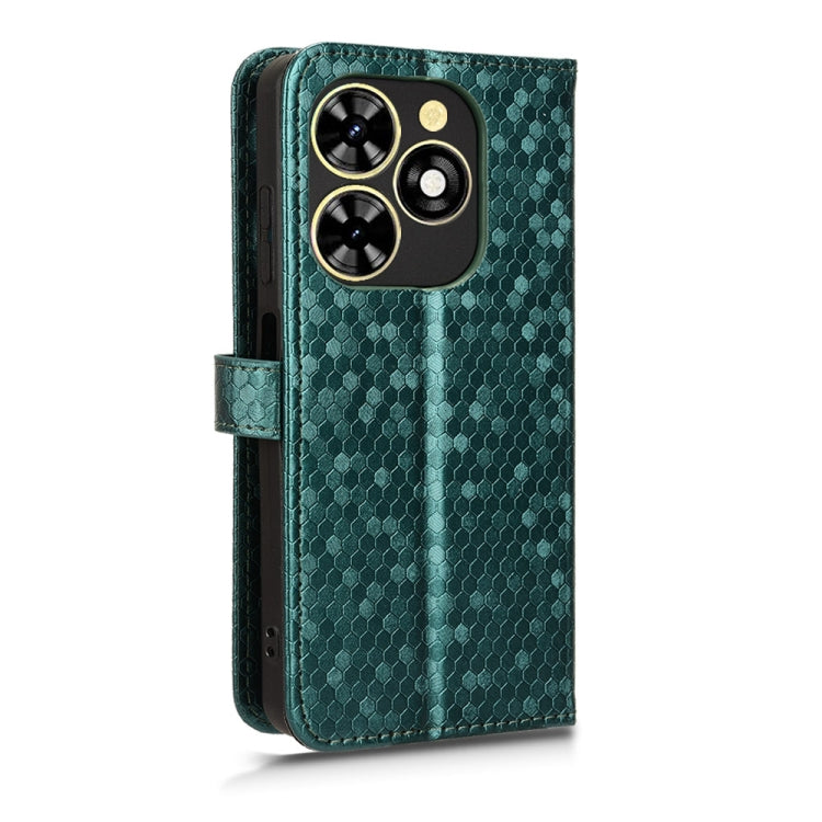 For Tecno Spark Go 2024 / Spark 20C Honeycomb Dot Texture Leather Phone Case(Green) by buy2fix