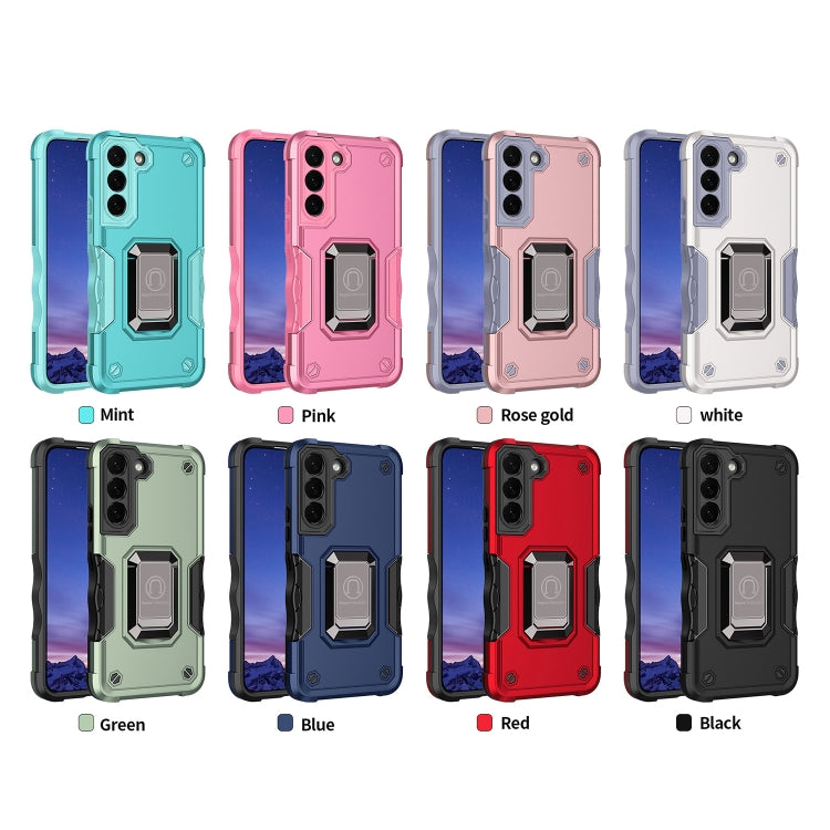 For Samsung Galaxy S24 5G Non-slip Shockproof Armor Phone Case with Ring Holder(White) - Galaxy S24 5G Cases by buy2fix | Online Shopping UK | buy2fix