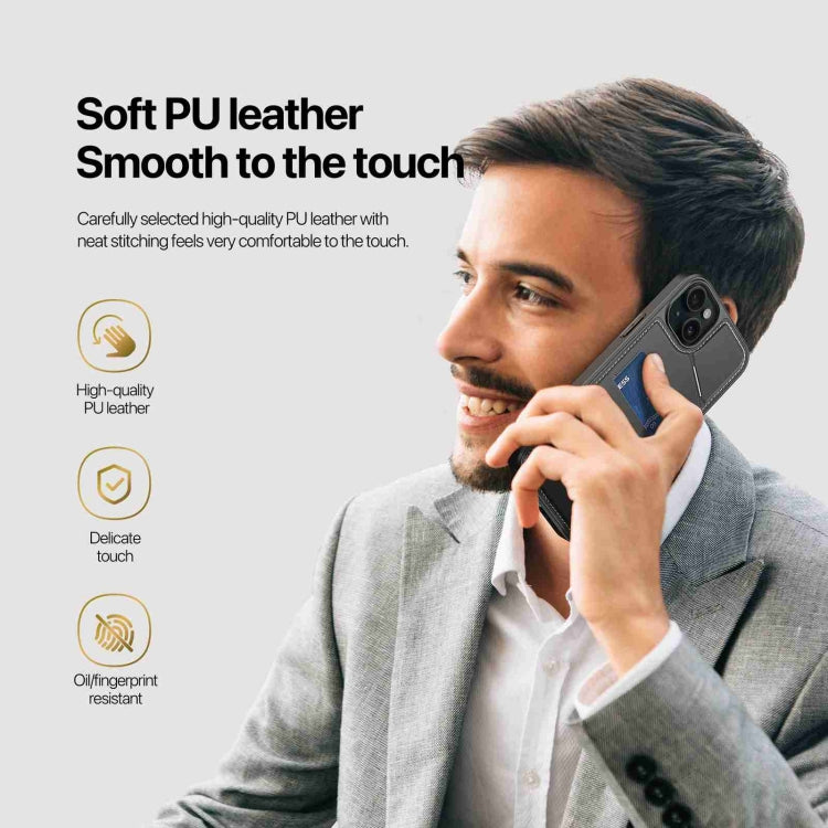 For iPhone 14 / 13 DUX DUCIS Rafi II Series MagSafe Magnetic Holder RFID Phone Case(Black) by DUX DUCIS